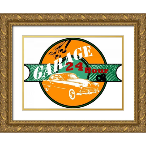 Garage Sign I Gold Ornate Wood Framed Art Print with Double Matting by Studio W