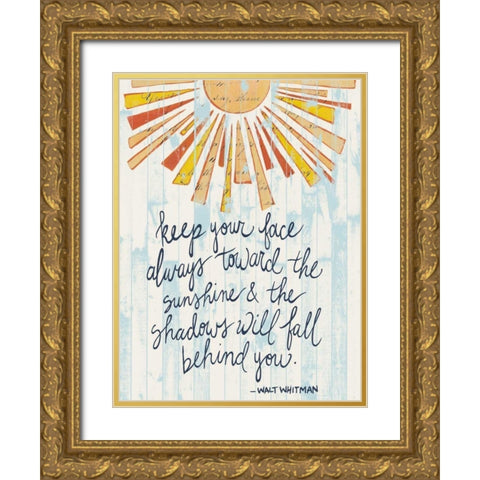 Sunny Day Words II Gold Ornate Wood Framed Art Print with Double Matting by Popp, Grace