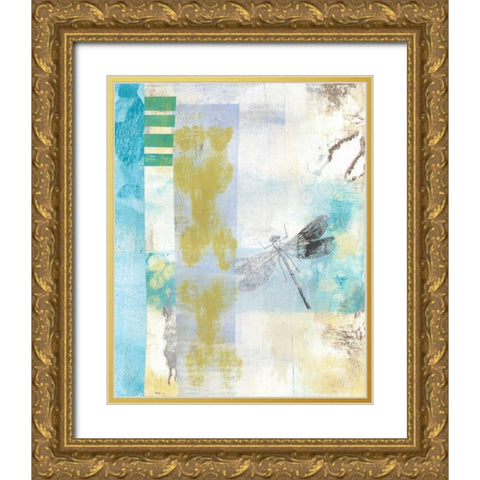 Serene Dragonfly II Gold Ornate Wood Framed Art Print with Double Matting by McCavitt, Naomi