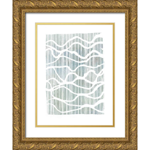 Exverse Grey Gold Ornate Wood Framed Art Print with Double Matting by Goldberger, Jennifer