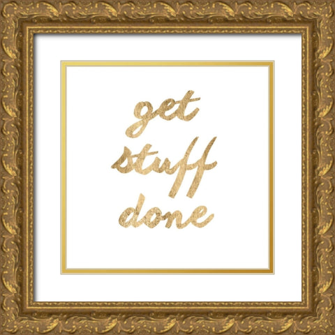 Golden Quote VII Gold Ornate Wood Framed Art Print with Double Matting by Hambly, Anna
