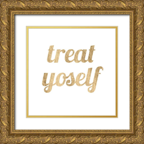 Golden Quote IX Gold Ornate Wood Framed Art Print with Double Matting by Hambly, Anna