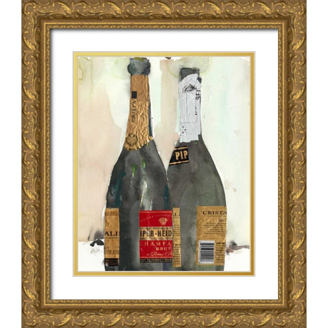 After the Bubbly I Gold Ornate Wood Framed Art Print with Double Matting by Dixon, Samuel