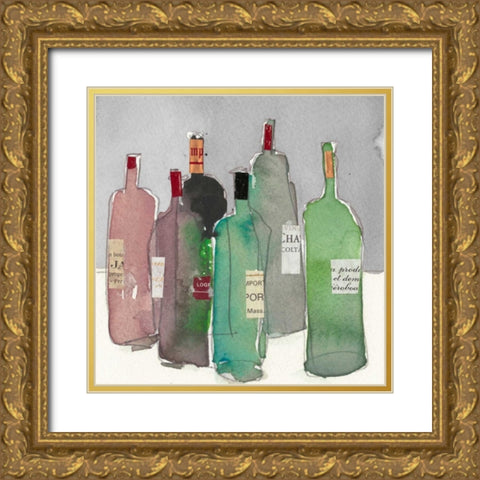 Wine Party I Gold Ornate Wood Framed Art Print with Double Matting by Dixon, Samuel