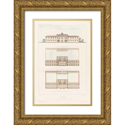 Habitations Modernes II Gold Ornate Wood Framed Art Print with Double Matting by Morel, A.