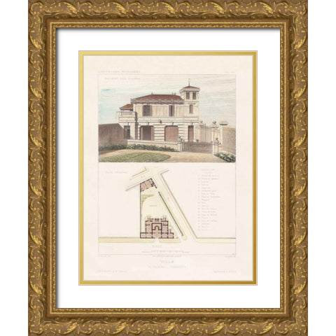 Habitations Modernes III Gold Ornate Wood Framed Art Print with Double Matting by Morel, A.