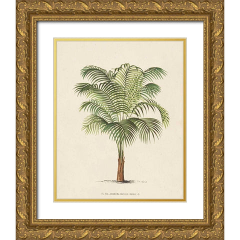 Les Palmiers II Gold Ornate Wood Framed Art Print with Double Matting by Unknown