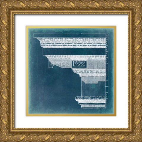 Capital Blueprint III Gold Ornate Wood Framed Art Print with Double Matting by Vision Studio