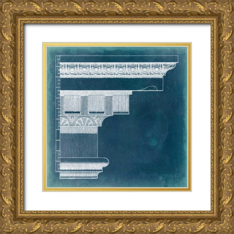 Capital Blueprint IV Gold Ornate Wood Framed Art Print with Double Matting by Vision Studio