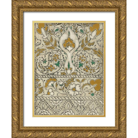 Earthenware Floral I Gold Ornate Wood Framed Art Print with Double Matting by Zarris, Chariklia