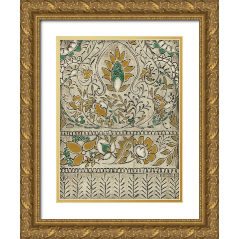 Earthenware Floral II Gold Ornate Wood Framed Art Print with Double Matting by Zarris, Chariklia