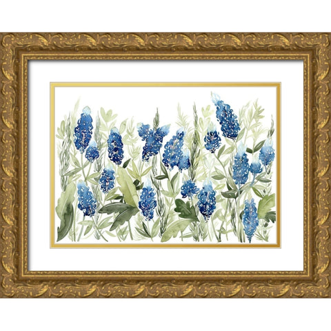 Blue Bonnets III (ASH) Gold Ornate Wood Framed Art Print with Double Matting by Popp, Grace