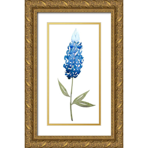Blue Bonnets II Gold Ornate Wood Framed Art Print with Double Matting by Popp, Grace