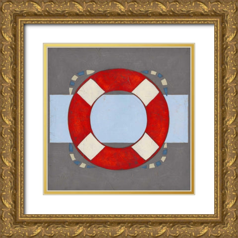Nautical Graphic II Gold Ornate Wood Framed Art Print with Double Matting by Vess, June Erica