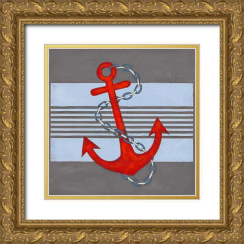 Nautical Graphic III Gold Ornate Wood Framed Art Print with Double Matting by Vess, June Erica