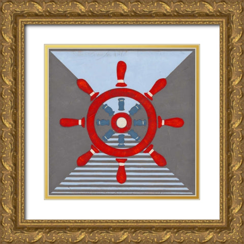 Nautical Graphic IV Gold Ornate Wood Framed Art Print with Double Matting by Vess, June Erica