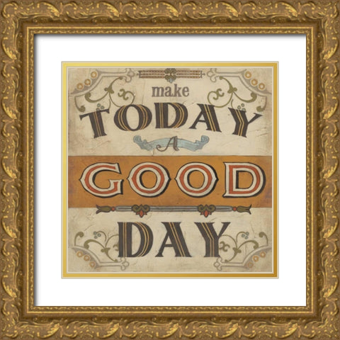 Retro Inspirations II Gold Ornate Wood Framed Art Print with Double Matting by Vess, June Erica