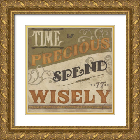 Retro Inspirations IV Gold Ornate Wood Framed Art Print with Double Matting by Vess, June Erica
