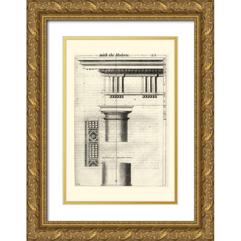 Custom Ancient Architecture VIII Gold Ornate Wood Framed Art Print with Double Matting by Evelyn, John