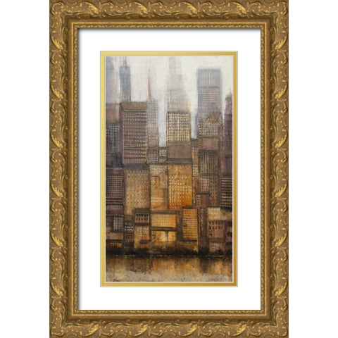 Uptown City II Gold Ornate Wood Framed Art Print with Double Matting by OToole, Tim