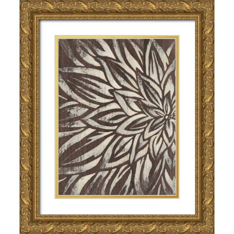 Barnwood Blossom I Gold Ornate Wood Framed Art Print with Double Matting by Vess, June Erica
