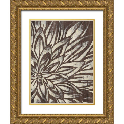 Barnwood Blossom II Gold Ornate Wood Framed Art Print with Double Matting by Vess, June Erica