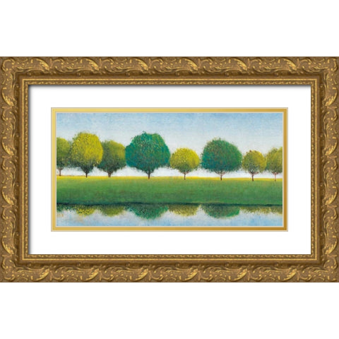 Trees in a Line I Gold Ornate Wood Framed Art Print with Double Matting by OToole, Tim