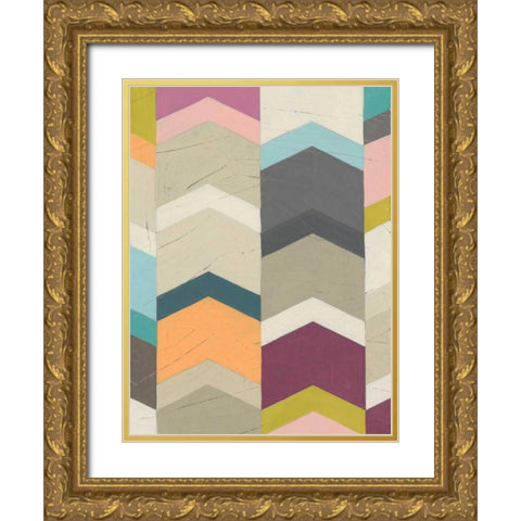 Confetti Prism I Gold Ornate Wood Framed Art Print with Double Matting by Vess, June Erica
