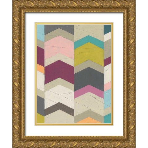 Confetti Prism II Gold Ornate Wood Framed Art Print with Double Matting by Vess, June Erica
