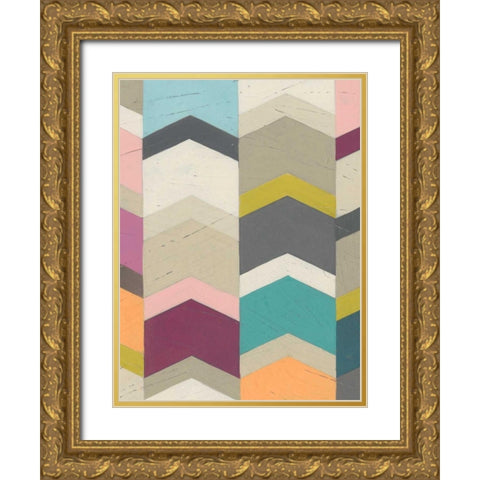 Confetti Prism III Gold Ornate Wood Framed Art Print with Double Matting by Vess, June Erica