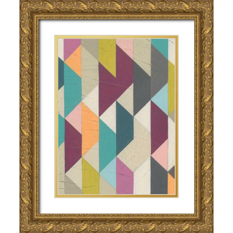 Confetti Prism V Gold Ornate Wood Framed Art Print with Double Matting by Vess, June Erica