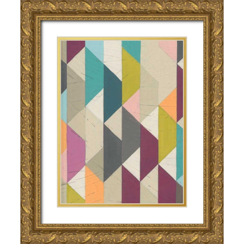 Confetti Prism VI Gold Ornate Wood Framed Art Print with Double Matting by Vess, June Erica