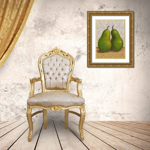 Pear Duo I Gold Ornate Wood Framed Art Print with Double Matting by OToole, Tim