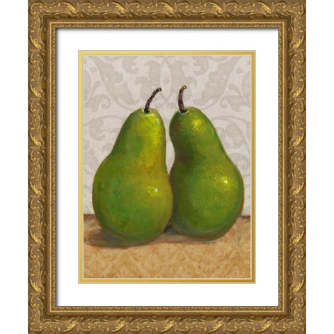 Pear Duo I Gold Ornate Wood Framed Art Print with Double Matting by OToole, Tim