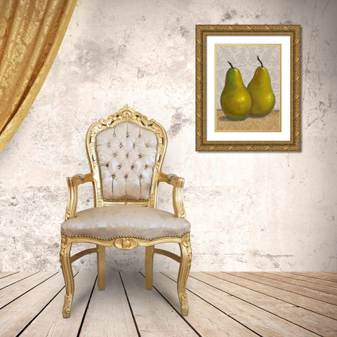 Pear Duo II Gold Ornate Wood Framed Art Print with Double Matting by OToole, Tim