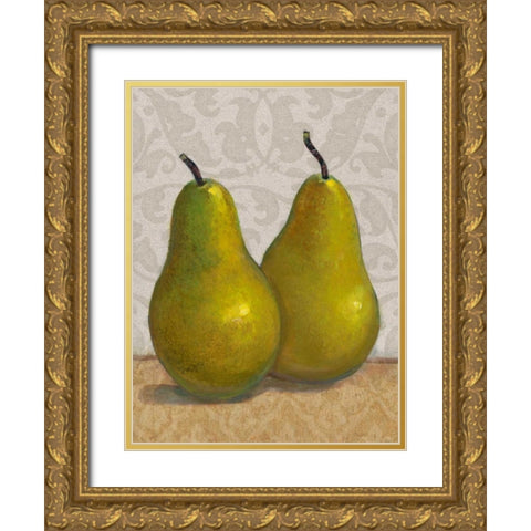 Pear Duo II Gold Ornate Wood Framed Art Print with Double Matting by OToole, Tim