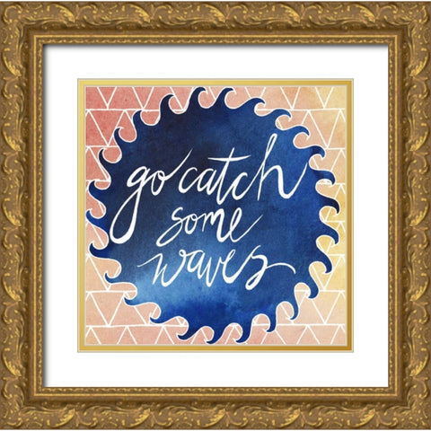Surfs Up I Gold Ornate Wood Framed Art Print with Double Matting by Popp, Grace