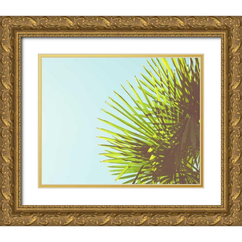 Sunny Palms II Gold Ornate Wood Framed Art Print with Double Matting by Quintero, Sonja