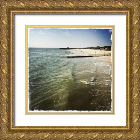 Buckroe Beach II Gold Ornate Wood Framed Art Print with Double Matting by Ludwig, Alicia