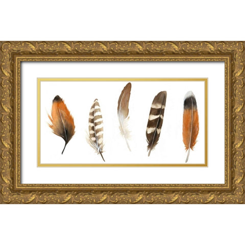 Red Rock Feathers I Gold Ornate Wood Framed Art Print with Double Matting by Popp, Grace
