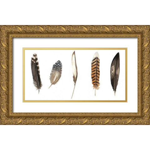 Red Rock Feathers II Gold Ornate Wood Framed Art Print with Double Matting by Popp, Grace