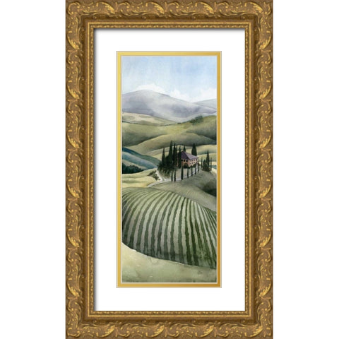 Watercolor Tuscany II Gold Ornate Wood Framed Art Print with Double Matting by Popp, Grace