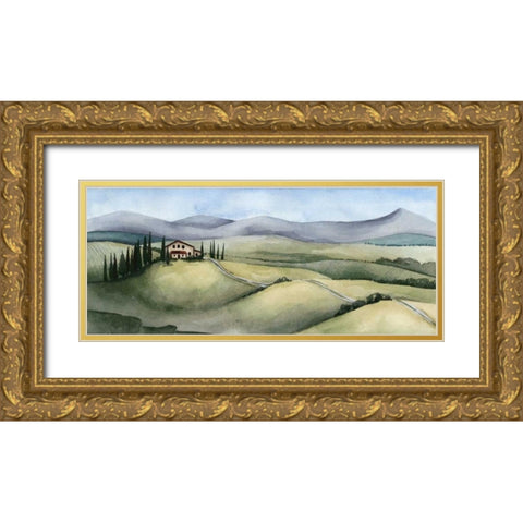 Watercolor Tuscany III Gold Ornate Wood Framed Art Print with Double Matting by Popp, Grace