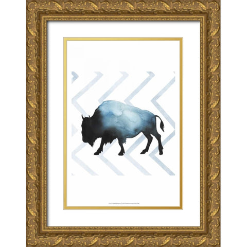 Animal Silhouettes IV Gold Ornate Wood Framed Art Print with Double Matting by Popp, Grace