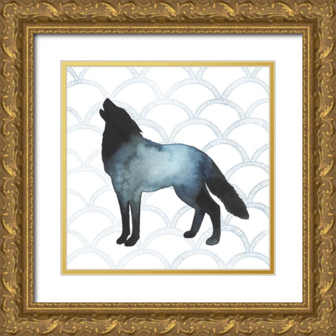 Animal Silhouettes V Gold Ornate Wood Framed Art Print with Double Matting by Popp, Grace