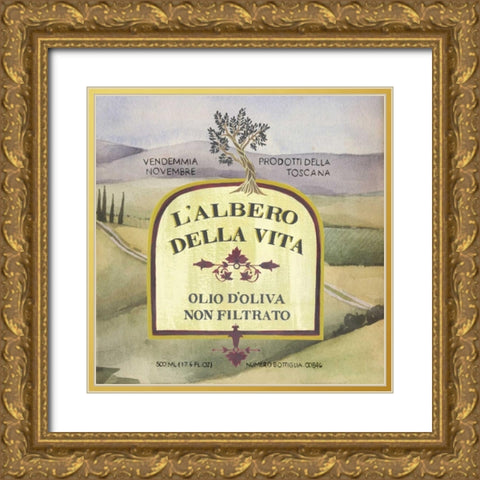 Olive Oil Labels IV Gold Ornate Wood Framed Art Print with Double Matting by Popp, Grace