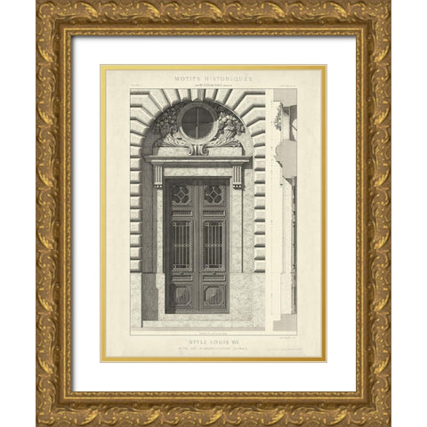 Custom Motifs Historiques I Gold Ornate Wood Framed Art Print with Double Matting by Unknown