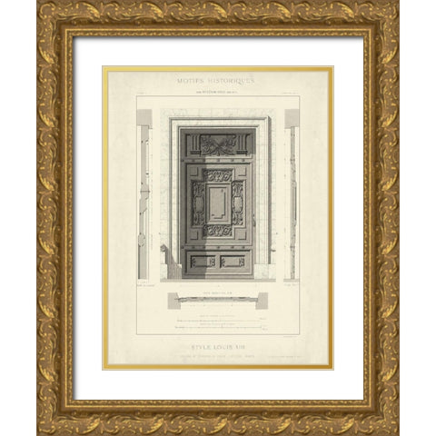 Custom Motifs Historiques IV Gold Ornate Wood Framed Art Print with Double Matting by Unknown