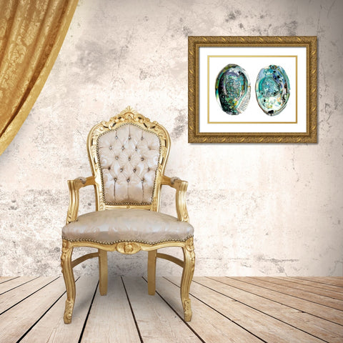 Abalone Shells I Gold Ornate Wood Framed Art Print with Double Matting by McCavitt, Naomi
