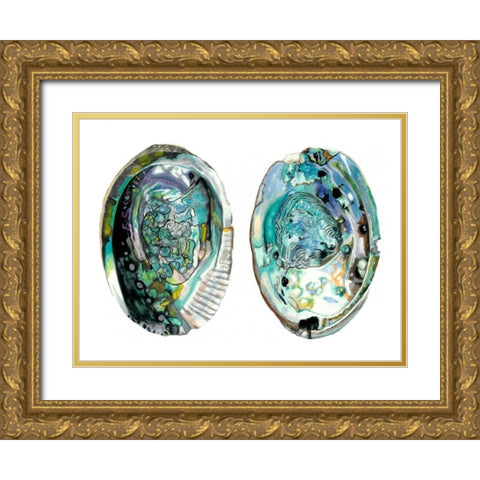 Abalone Shells I Gold Ornate Wood Framed Art Print with Double Matting by McCavitt, Naomi